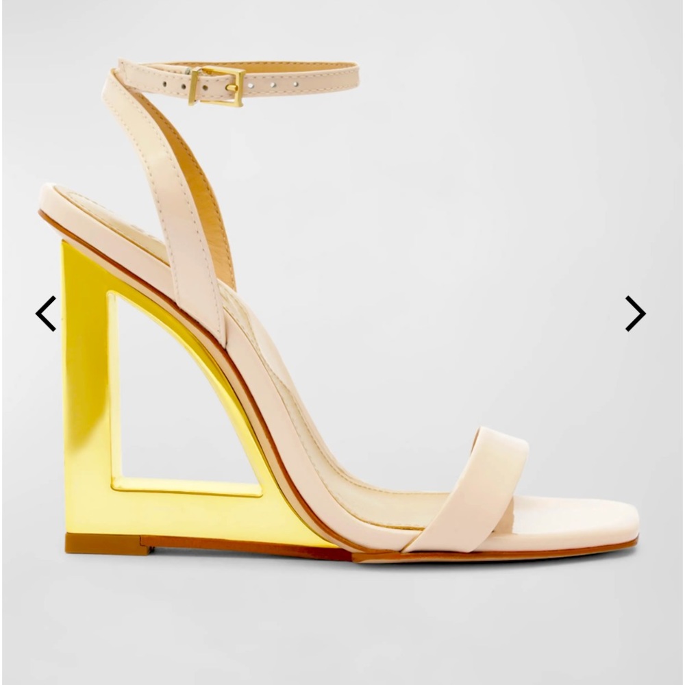 Schultz Felipa wedge patent leather sandals.Rose Nude 4.3 heel. Worn once